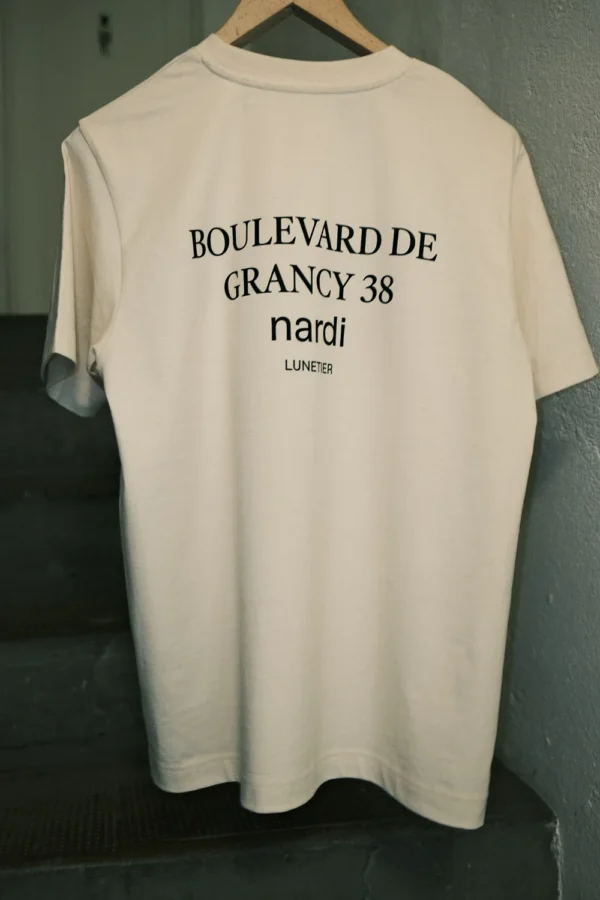 T-Shirt nardi lunetier Boulevard de Grancy 38 dos blanc