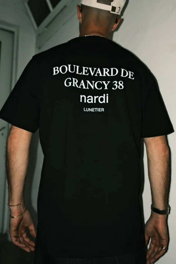T-Shirt nardi lunetier Boulevard de Grancy 38 dos noir Fabio
